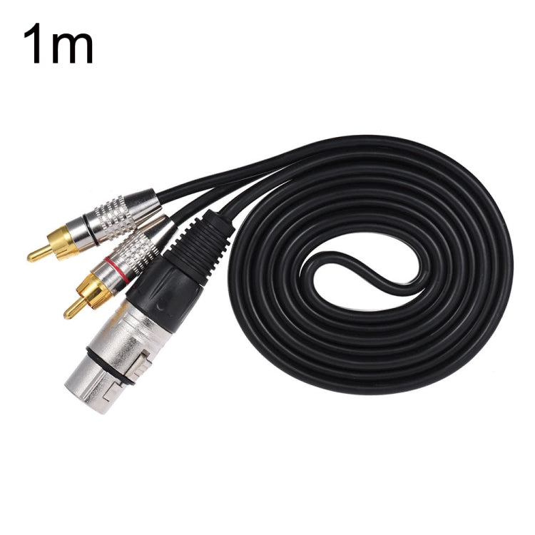 Cable de audio estéreo XLR hembra a 2RCA macho, longitud:, 0.5m, 1m, 1.5m, 2m, 3m, 5m, 8m, 10m
