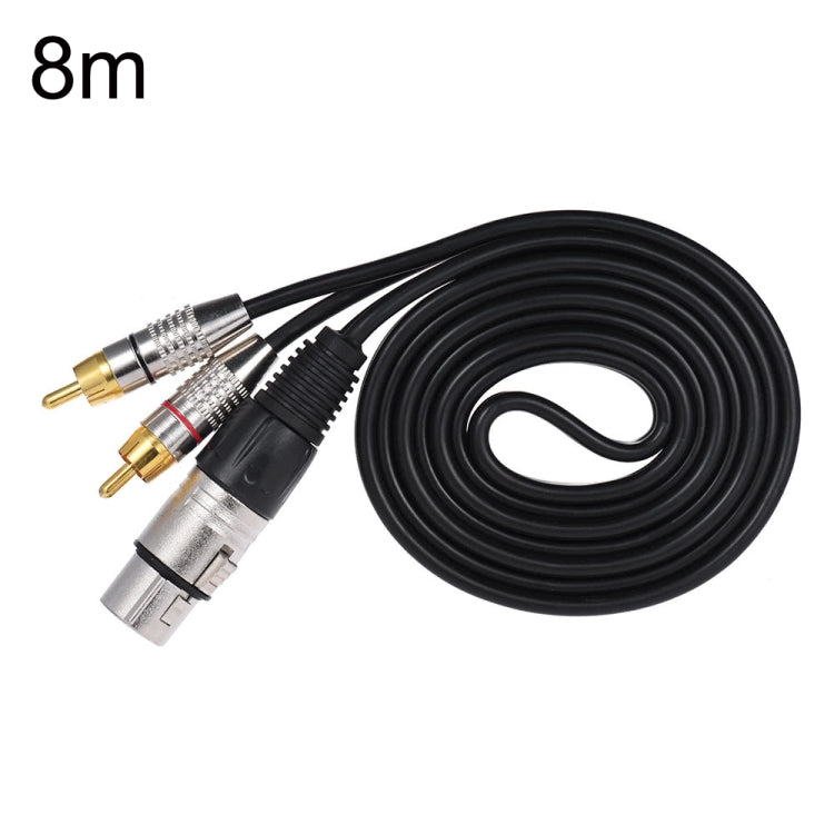 Cable de audio estéreo XLR hembra a 2RCA macho, longitud:, 0.5m, 1m, 1.5m, 2m, 3m, 5m, 8m, 10m