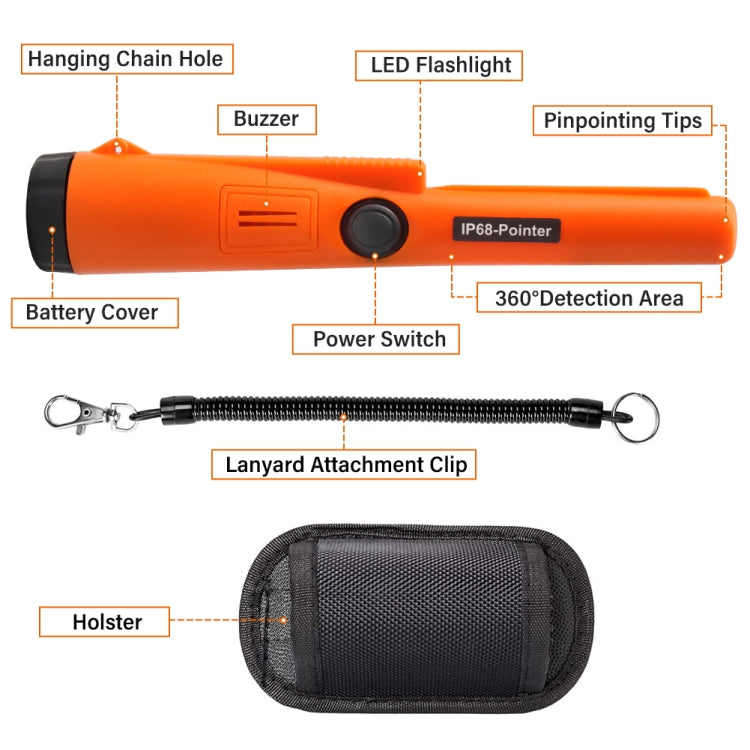 IP68-Pointer Detector de metales de mano Palo de posicionamiento a prueba de agua 3M, IP68-Pointer