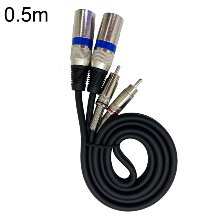 2RCA macho 2XLR Caron macho altavoz Audio Balance Cable, longitud:, 0.5m, 1m, 1.5m, 2m, 3m, 5m, 10m, 20m