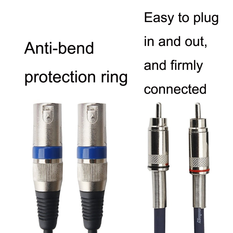 2RCA macho 2XLR Caron macho altavoz Audio Balance Cable, longitud:, 0.5m, 1m, 1.5m, 2m, 3m, 5m, 10m, 20m