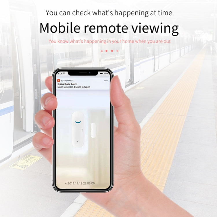 Sensor magnético de puerta WiFi Tuya, puertas de enlace inteligentes remotas, interruptor de Windows, alarma de recordatorio de aplicación antialarma, Tuya Door Magnetic Sensor