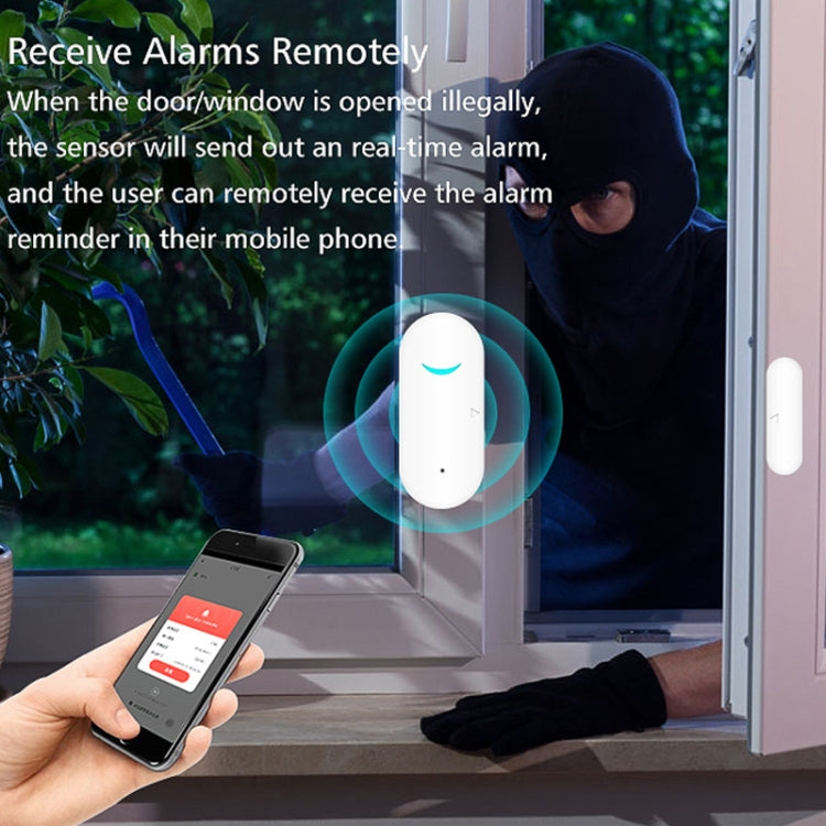 Sensor magnético de puerta WiFi Tuya, puertas de enlace inteligentes remotas, interruptor de Windows, alarma de recordatorio de aplicación antialarma, Tuya Door Magnetic Sensor