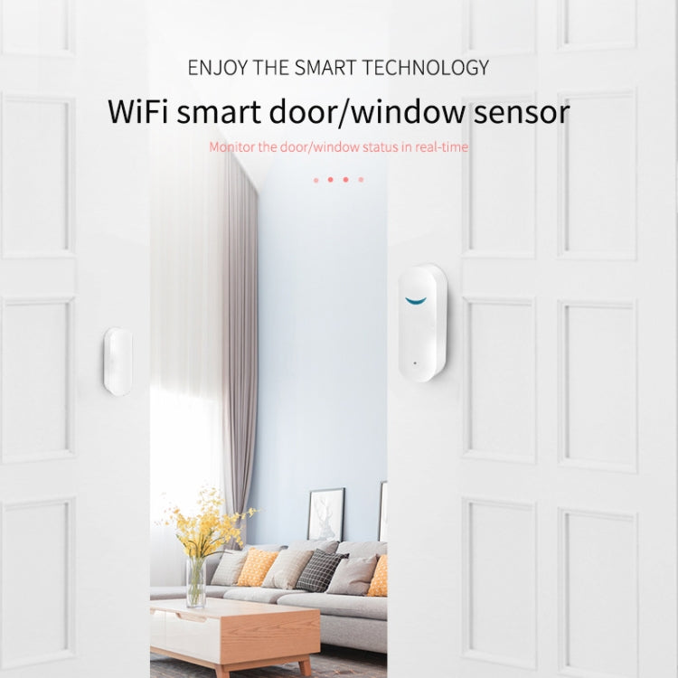 Sensor magnético de puerta WiFi Tuya, puertas de enlace inteligentes remotas, interruptor de Windows, alarma de recordatorio de aplicación antialarma, Tuya Door Magnetic Sensor