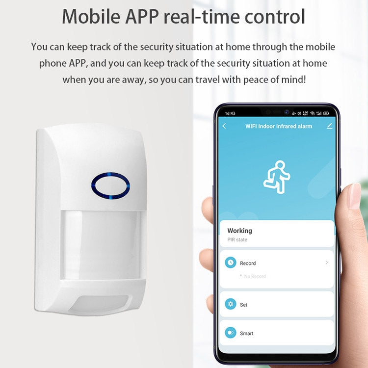 Tuya Smart App WiFi Alarma infrarroja Smart Home Cuerpo humano Detector infrarrojo PIR, Infrared Detector PIR