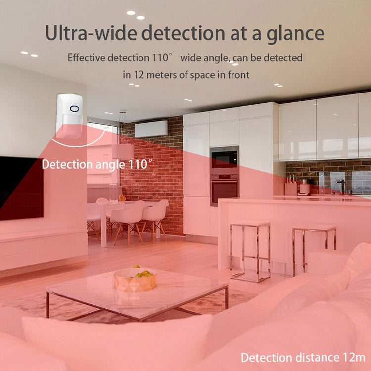 Tuya Smart App WiFi Alarma infrarroja Smart Home Cuerpo humano Detector infrarrojo PIR, Infrared Detector PIR