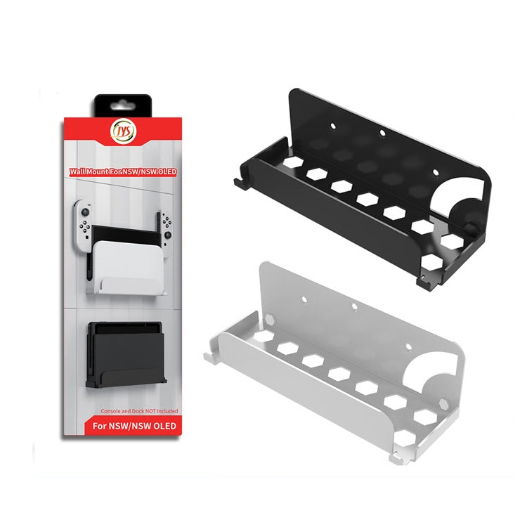 Para la consola de juegos Switch OLED JYS Soporte para colgar en la pared, Iron White, Iron Black