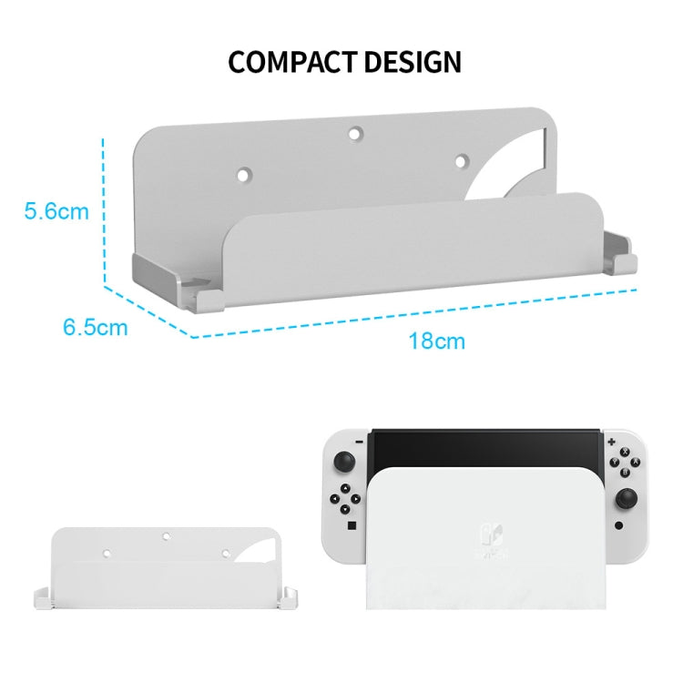 Para la consola de juegos Switch OLED JYS Soporte para colgar en la pared, Iron White, Iron Black