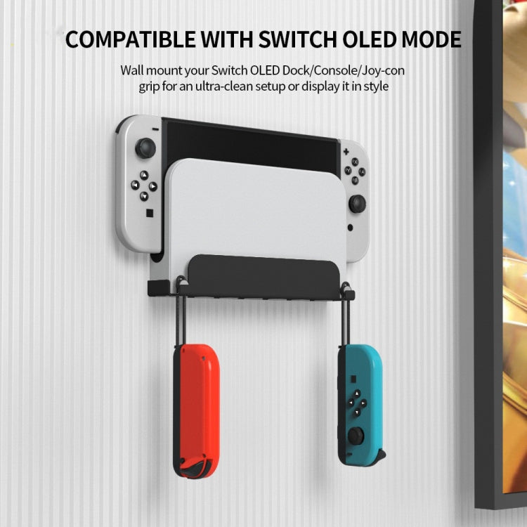 Para la consola de juegos Switch OLED JYS Soporte para colgar en la pared, Iron White, Iron Black