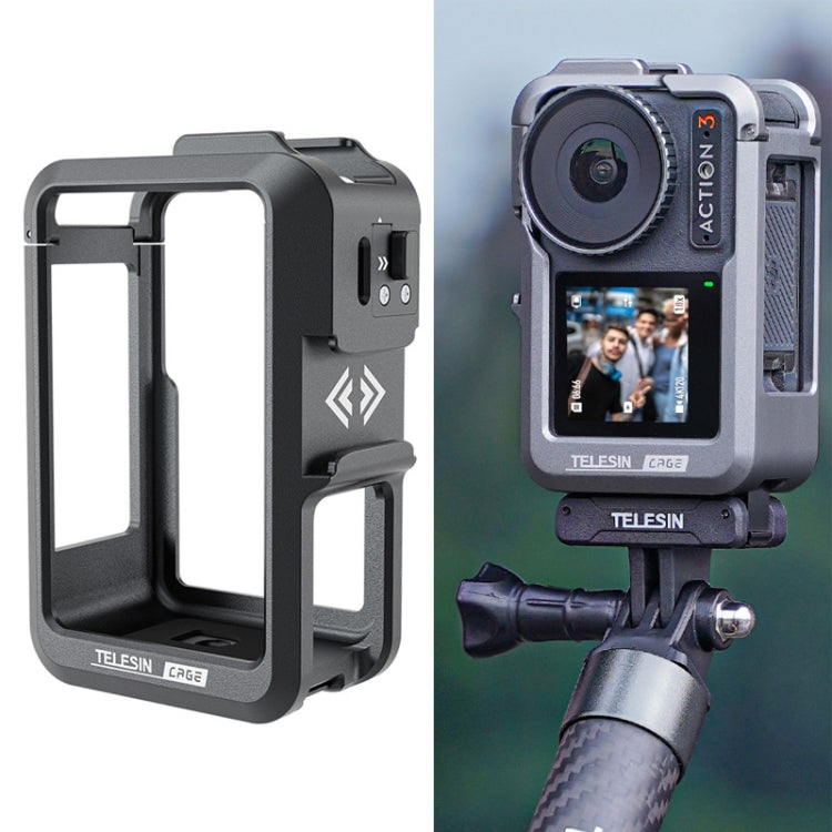 Para DJI Osmo Action 3 TELESIN OA-FMS-004 Cámara de movimiento Marco de protección de jaula de conejo de metal, Metal