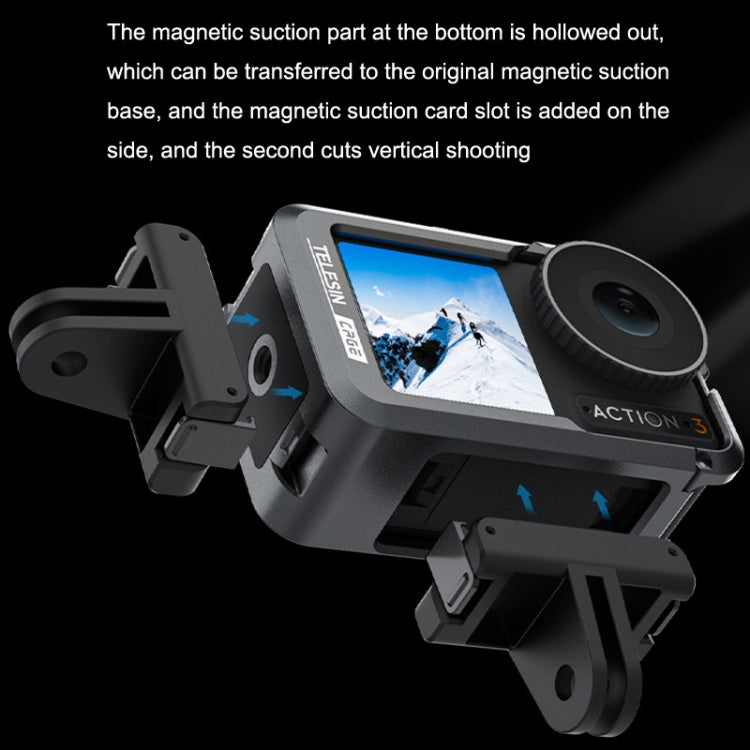 Para DJI Osmo Action 3 TELESIN OA-FMS-004 Cámara de movimiento Marco de protección de jaula de conejo de metal, Metal