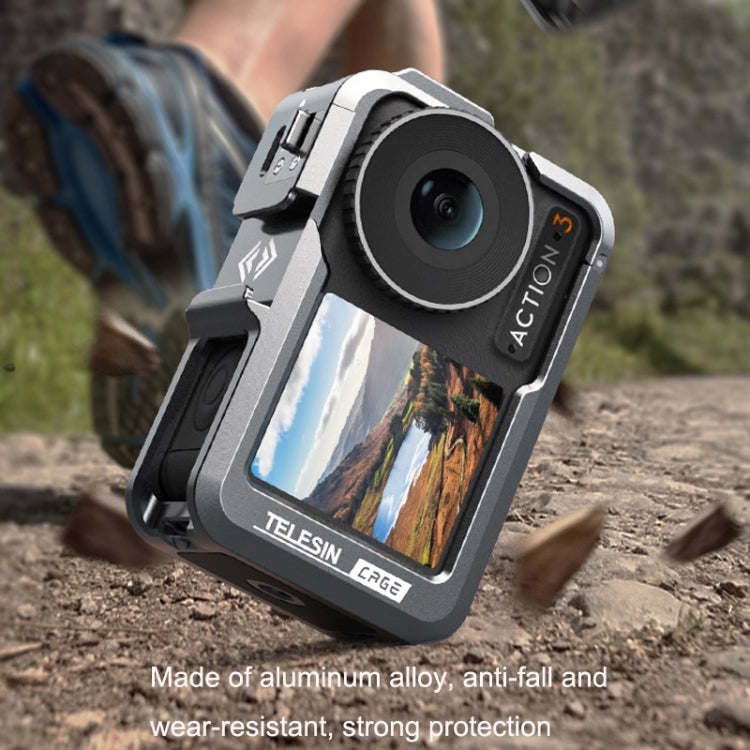 Para DJI Osmo Action 3 TELESIN OA-FMS-004 Cámara de movimiento Marco de protección de jaula de conejo de metal, Metal