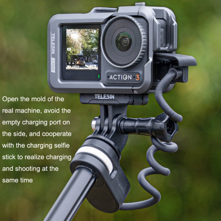Para DJI Osmo Action 3 TELESIN OA-FMS-004 Cámara de movimiento Marco de protección de jaula de conejo de metal, Metal