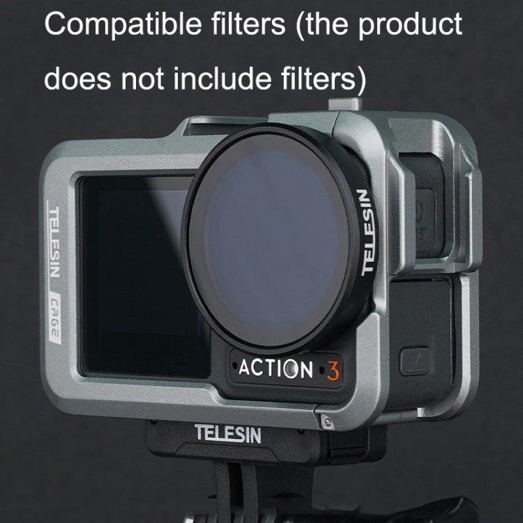 Para DJI Osmo Action 3 TELESIN OA-FMS-004 Cámara de movimiento Marco de protección de jaula de conejo de metal, Metal