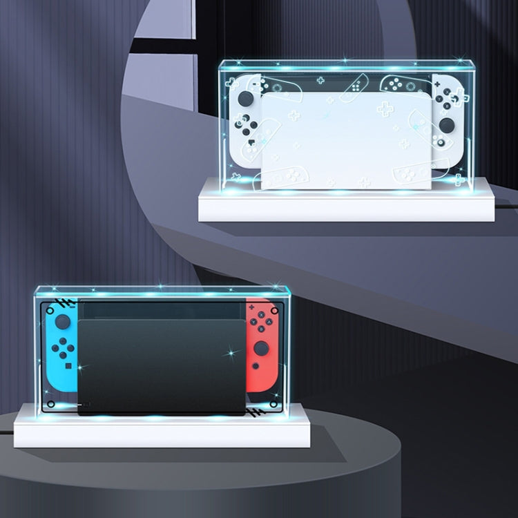 035 para Nintendo Switch/Consola de juegos Oled Pantalla Base luminosa Cubierta a prueba de polvo, Especificaciones:, Light Base, Transparent, White Label, Black Label, Handle, Jet Warrior, Noble, Gengar