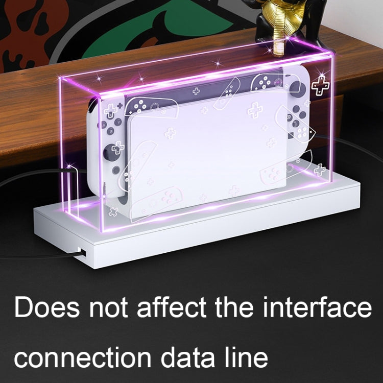 035 para Nintendo Switch/Consola de juegos Oled Pantalla Base luminosa Cubierta a prueba de polvo, Especificaciones:, Light Base, Transparent, White Label, Black Label, Handle, Jet Warrior, Noble, Gengar