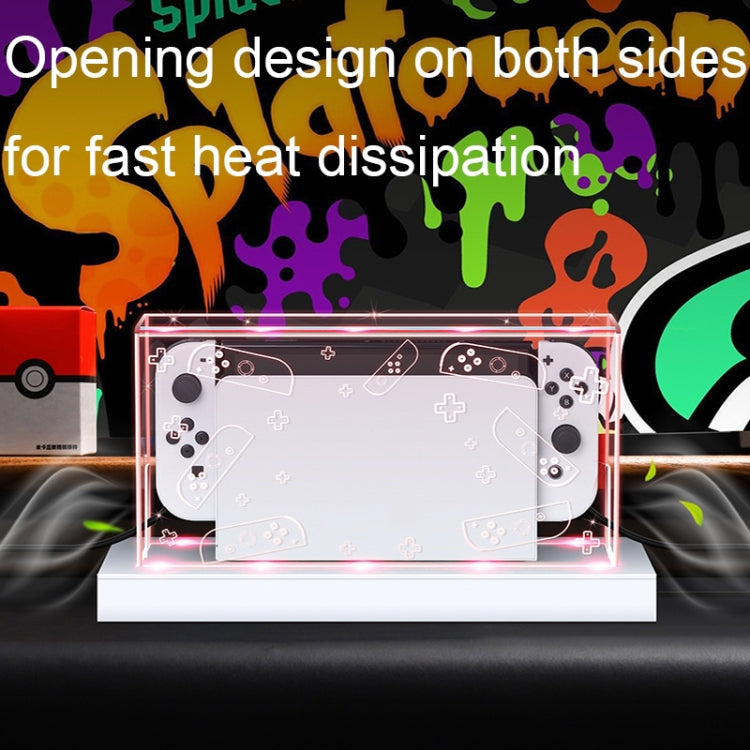 035 para Nintendo Switch/Consola de juegos Oled Pantalla Base luminosa Cubierta a prueba de polvo, Especificaciones:, Light Base, Transparent, White Label, Black Label, Handle, Jet Warrior, Noble, Gengar