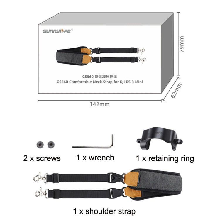 Para DJI RS3 Mini Sunnylife RO-GS560 cordón cardán de mano doble hebilla cómoda correa de hombro Accesorios, For DJI RS3 Mini