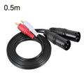 2RCA a 2XLR Altavoz Canon Cable Audio Balance Cable, 0.5m, 1m, 1.5m, 3m