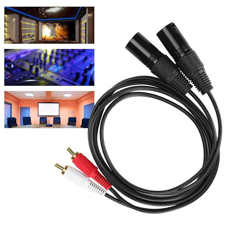 2RCA a 2XLR Altavoz Canon Cable Audio Balance Cable, 0.5m, 1m, 1.5m, 3m