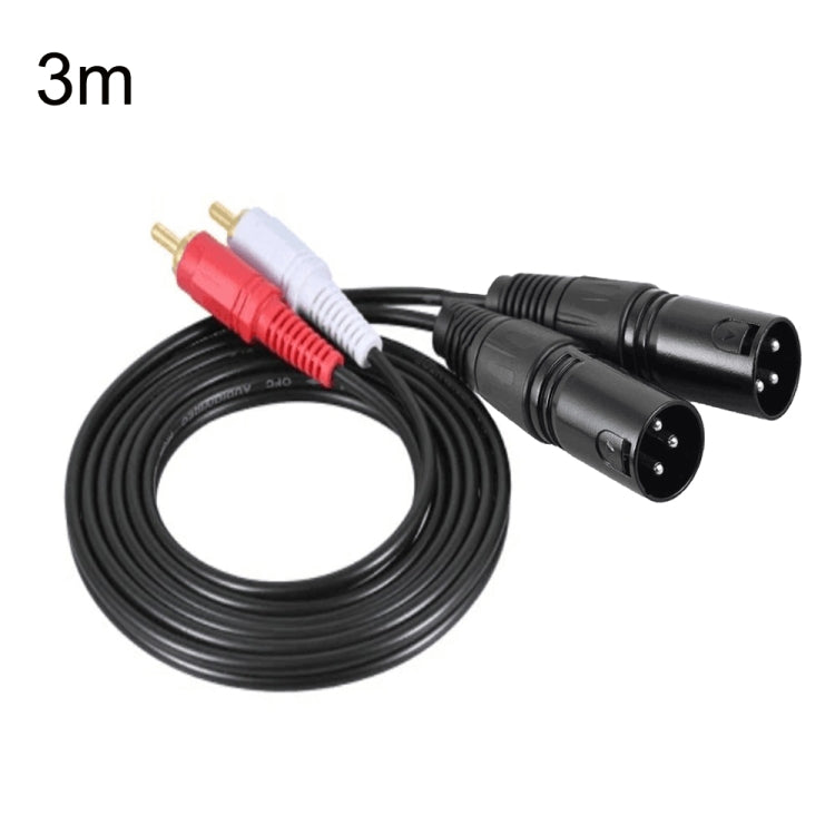 2RCA a 2XLR Altavoz Canon Cable Audio Balance Cable, 0.5m, 1m, 1.5m, 3m
