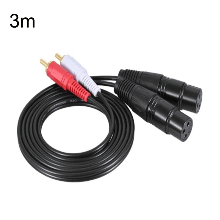 2RCA a 2XLR Altavoz Canon Cable Audio Balance Cable, 0.5m, 1m, 1.5m, 3m