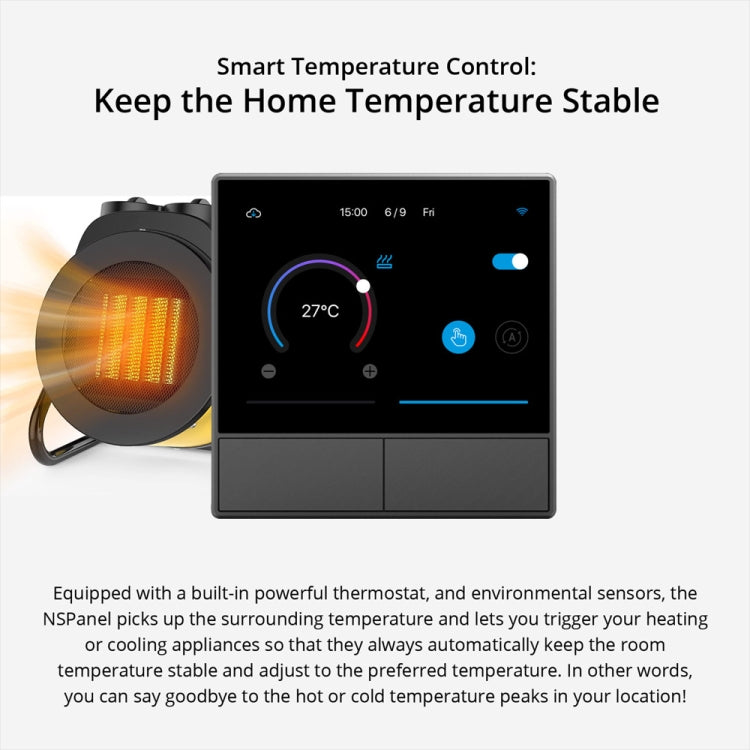 Sonoff NSPanel WiFi Escena inteligente Interruptor Termostato Temperatura Control todo en uno Pantalla táctil, EU Plug, US Plug