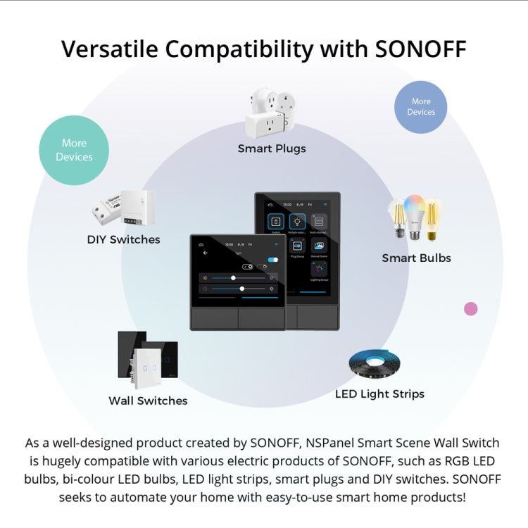 Sonoff NSPanel WiFi Escena inteligente Interruptor Termostato Temperatura Control todo en uno Pantalla táctil, EU Plug, US Plug