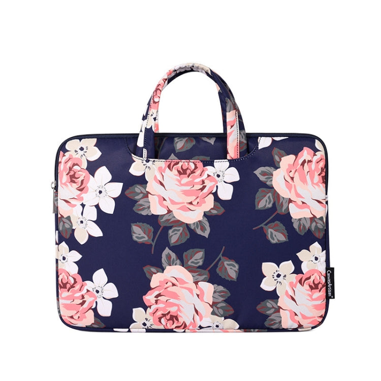 H40-B01 White Rose Pattern Laptop Case Bag Computer Liner Bag con asa, 12 Inch, 13 Inch, 14 Inch, 15 Inch