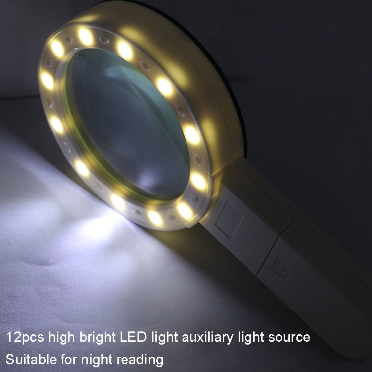Lupa HD de mano JHS407 30X con luz LED, 80mm 30X