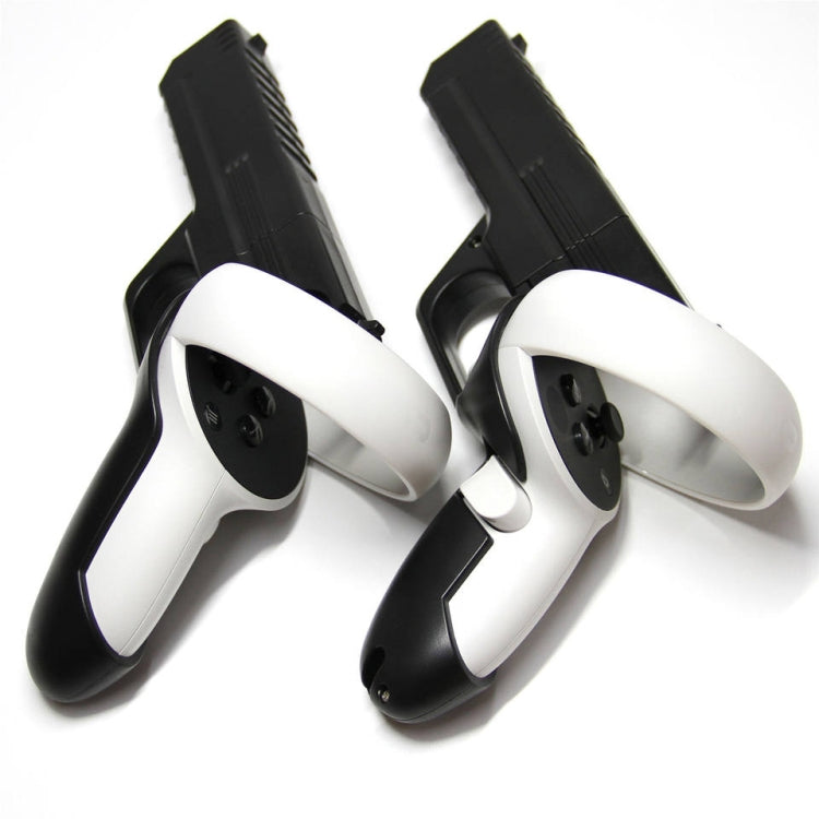 Para Oculus Quest 2 VR Controller 1 par de soporte de mango de disparo resistente, Black