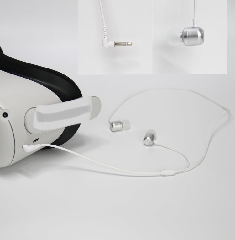 Para Oculus Quest 2 VR Gafas Ear-in Auriculares 3.5 Codo Auriculares de aluminio