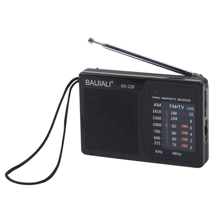 BAIJIALI BJL228 Retro portátil de dos bandas FM AM Radio altavoz incorporado, BJL228 White, BJL228 Black