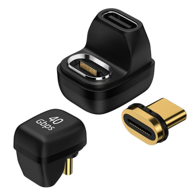 Adaptador magnético Tipo-C/USB-C Codo en forma de U Convertidor de 40GB, 4.0 Magnetic