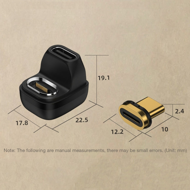 Adaptador magnético Tipo-C/USB-C Codo en forma de U Convertidor de 40GB, 4.0 Magnetic