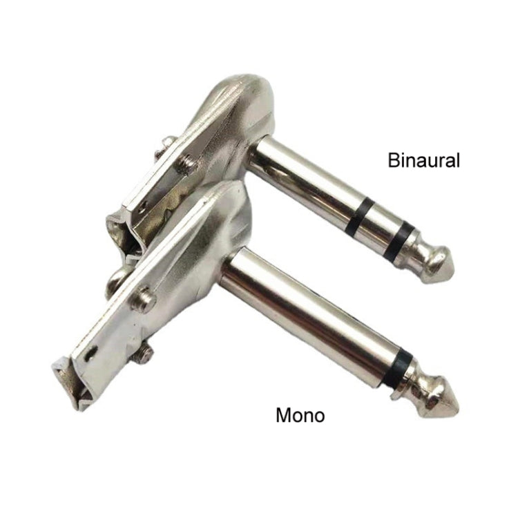 10 Uds 6,35mm ángulo recto guitarra enchufe Audio micrófono amplificador conector, Mono, Binaural