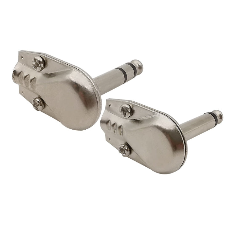 10 Uds 6,35mm ángulo recto guitarra enchufe Audio micrófono amplificador conector, Mono, Binaural