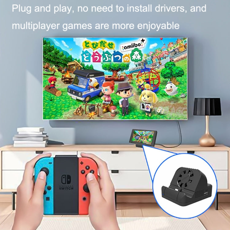 Para Nintendo Switch/Switch OLED SW300 HDMI Video Casting Converter Refrigeración Ventilador Base Cargador, Cooling Fan Base Charger