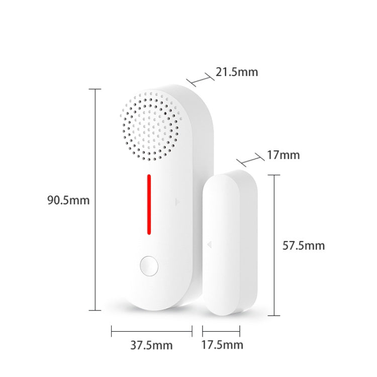 Tuya WiFi Sonido y luz Puerta Puertas magnéticas Ventanas Alarma Escena Vinculación APLICACIÓN Recordatorio, Sound And Light Door Magnetic Sensor