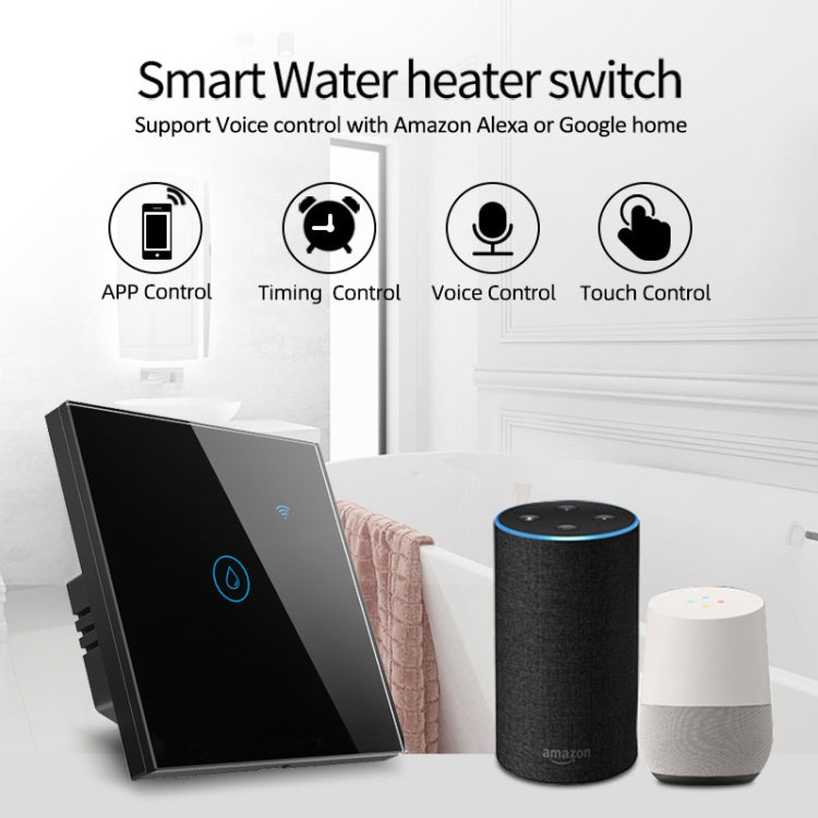Tuya ZigBee 40A Calentador de agua inteligente de alta potencia Luz Aire acondicionado Interruptor Tiempo Control remoto por voz, ZigBee 40A White, ZigBee 40A Black