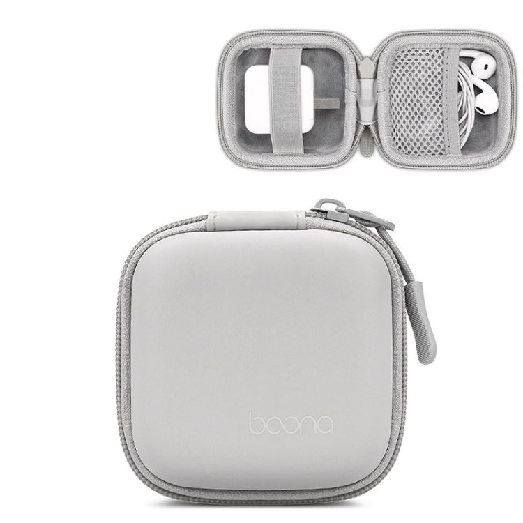 Bolsa de almacenamiento de disco en U para cable de auriculares digitales de cuero Baona, Small Square Gray, Small Square Black, Rectangular Gray, Rectangular Black, Large Square Gray, Large Square Black