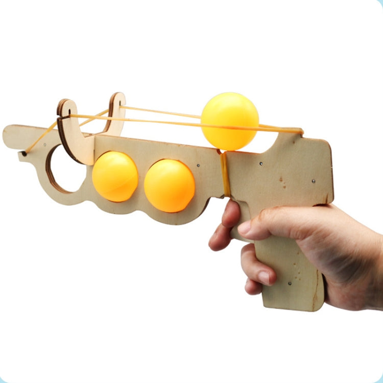 Juguete de montaje de experimento de ciencia física para niños modelo elástico de tenis de mesa DIY de madera, Elastic Model