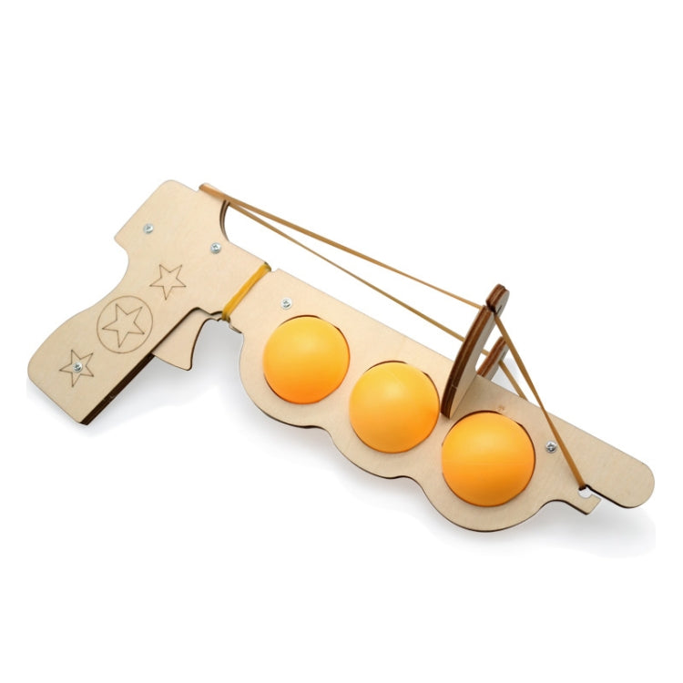 Juguete de montaje de experimento de ciencia física para niños modelo elástico de tenis de mesa DIY de madera, Elastic Model
