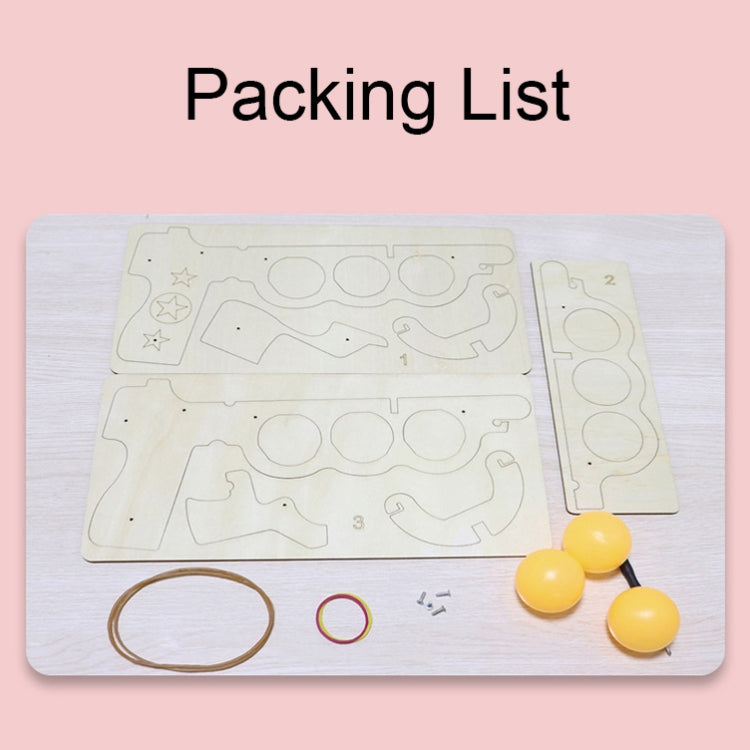 Juguete de montaje de experimento de ciencia física para niños modelo elástico de tenis de mesa DIY de madera, Elastic Model