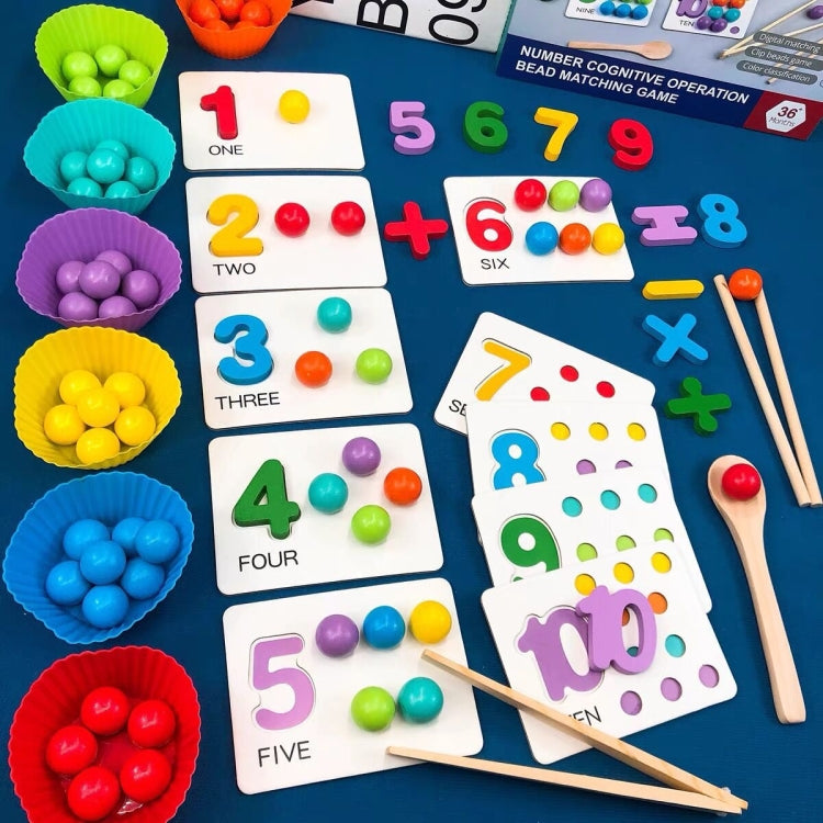 Niños número y Color a juego Clip cuentas iluminación enseñanza ayuda rompecabezas educación temprana juguetes, Clip Beads