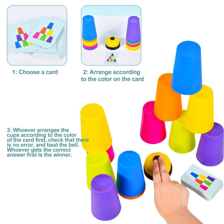 Copas de apilamiento rápido de colores mezclados Copas de apilamiento de deportes de entrenamiento de velocidad con tarjeta, especificaciones:, Single Person, Double  Person