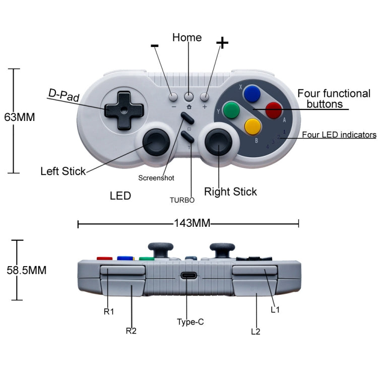 8580 para Nintendo Switch Mini consola de juegos Controlador inalámbrico con sensor de movimiento