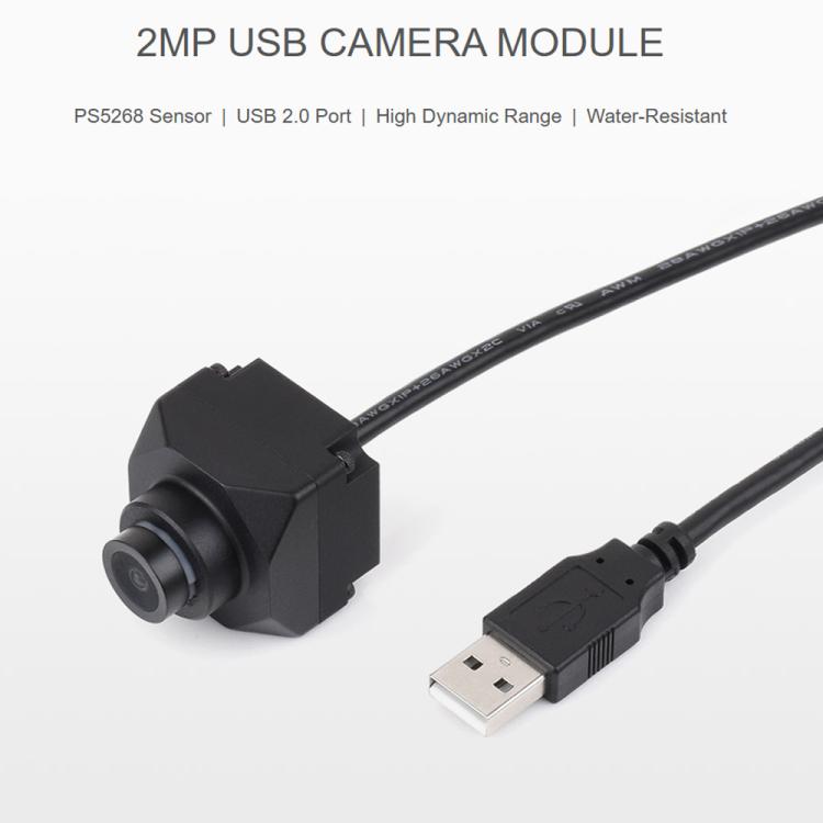 Módulo de cámara USB Waveshare PS5268 de 2 MP, alto rango dinámico de 120 dB, puerto USB 2.0, obturador rodante., PS5268