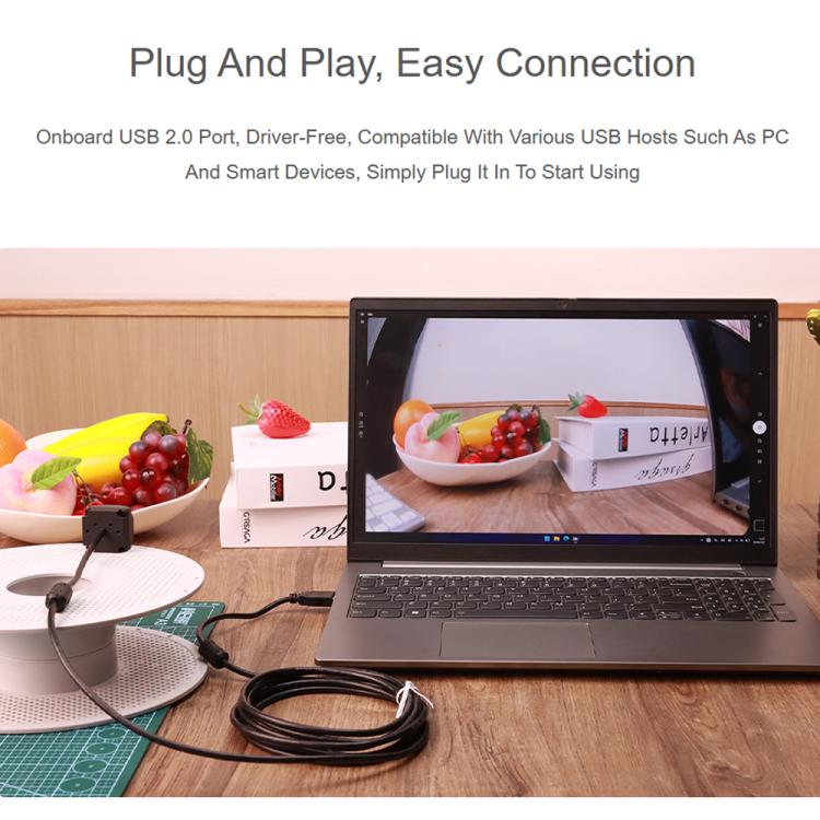 Módulo de cámara USB Waveshare PS5268 de 2 MP, alto rango dinámico de 120 dB, puerto USB 2.0, obturador rodante., PS5268
