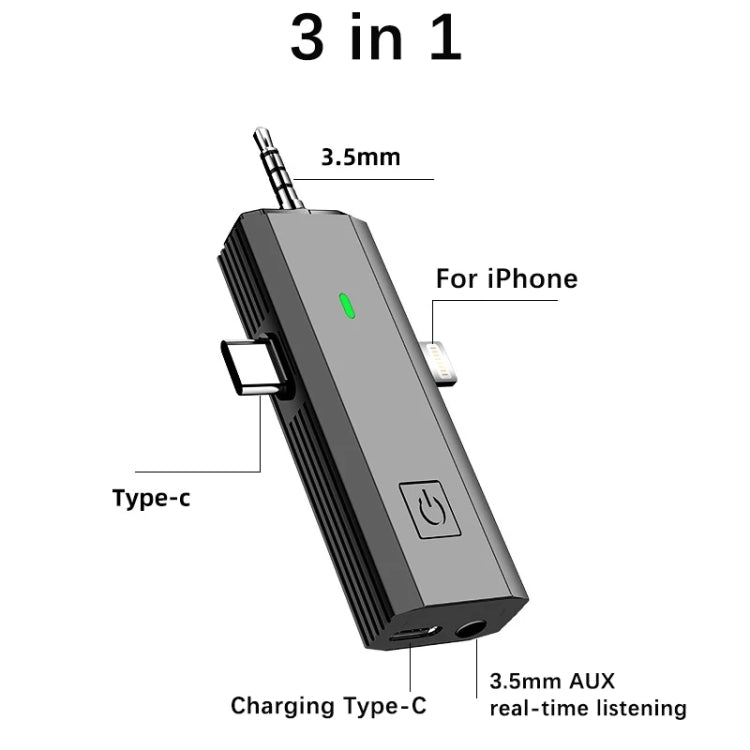 S17 Wireless 3 en 1 Lavalier MIC para altavoz de cámara SLR de teléfono, especificaciones:, One Drag 1, 1 Drag Two